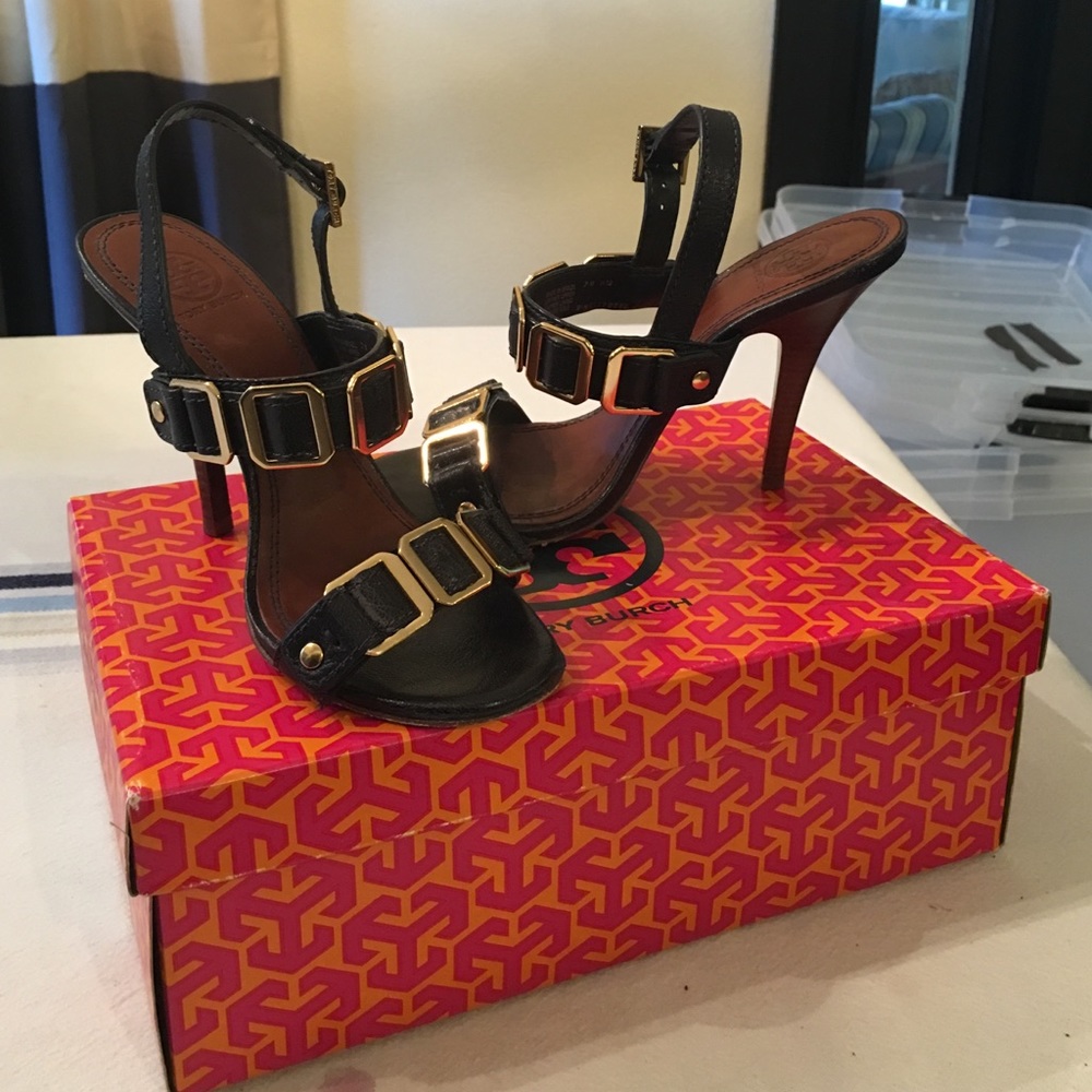 Tory burch dark navy heel size 7 Artisinal Madras